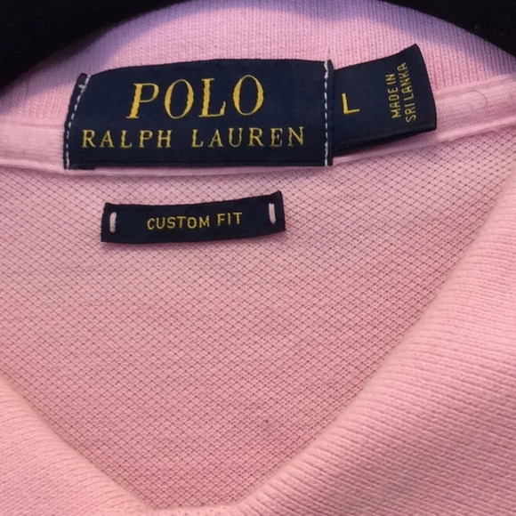 Polo by RL Custom Fit Pink Shirt Blue Pony Size L - Picture 3 of 9